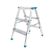 3+3 Çift Basamaklı Alüminyum Metal Merdiven Yükseklik 69cm Baş Genişlik 8cm 5047 Belirtilmemiş