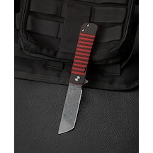Bestech Tıtan Karbon Fiber Ve G10 Saplı Ara Katman: 2,96'' Damascus Kamp Çakı Bl05b Çok Renkli