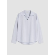 Lcw Vision Mavi Oversize Poplin Kadın Gömlek