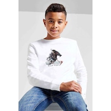 Tshirthane The Witcher Baskılı Unisex Çocuk Beyaz Sweatshirt (534768773) Beyaz