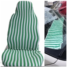 Seat Toledo Oto Koltuk Kılıfı Zebra Çizgili Ve Torpido Havlusu Yeşil
