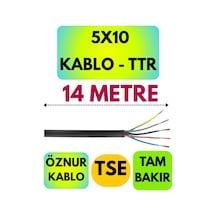 Öznur 5x10 Ttr Kablo Siyah Metre Seçenekli - 14 Metre