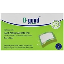 B-good Şeffaf Hazır Pansuman 9cm X 15cm 5li Yara Örtüsü