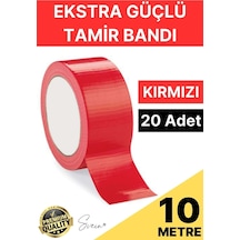 20 Adet 10 Mt Kırmızı Tamir Takviye Kapatıcı Güçlü Onarım Bandı Su Geçirmez Sızdırmaz Dayanım Çatlak