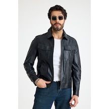 Franko Armondi Fit Kısa Erkek Deri Ceket E3-k-2539-23419 Siyah