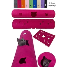 Kedi Oyuncağı Tüneli 1. Kalite 3mm Keçeden Geçmeli Kedi Ve Pati Figürlü 9 Renk A2