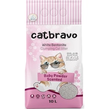 Catbravo Aktif Bebek Pudrası Kokulu Topaklaşan Bentonit Kedi Kumu 10 L