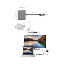 3'ü 1 Arada Type-c Çoklayıcı 5gbps Yüksek Hızlı Usb Hub Adaptörü Type-c Görüntü Çoğaltma Aparatı