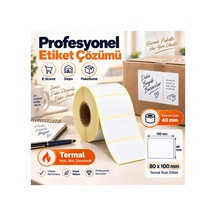 Barkod & Termal Etiket Rulosu 80 Mm X 100 Mm 500 Adet Sticker 1.kalite Beyaz - 937566751