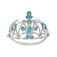 Mavi - 564 - Taşlı Elsa Çocuk Tacı Prenses Tacı Kraliçe Tacı - Novapazr - 16x14 Cm