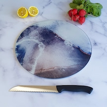 Cam Kesme Tahtası Buzlu Cam - Ocean Çap 32cm