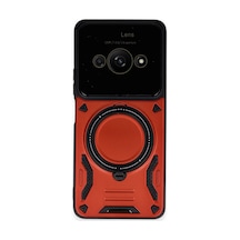 Xiaomi Poco C61 Uyumlu Kılıf Joy Lens Standlı Kapak - Kırmızı