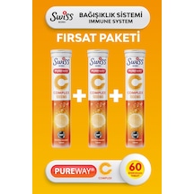 Swiss Bork C Vitamini 1000 Mg Çinko D3 K2 İçeren 20 Efervesan Tablet 3 Lü Avantaj Paket