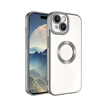 Apple iPhone 15 Uyumlu Kamera Korumalı Logo Gösteren Klfs Omega Kılıf-koyu Gri Koyu Gri