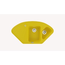 Polex Cristalüx Granit Evye P-CR1 Sarı Tezgah Altı Ve Tezgah Üstü Mutfak Evyesi 104.5x57 CM