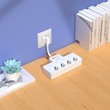 S-link Prz08 Beyaz 4 Soketli 15cm 1 Usb 2 Type-c Pd20w Tam Bakır Kablolu Akım Korumalı Priz 10 - 15 C M