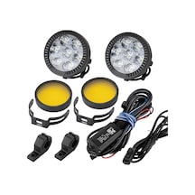 2 Li Set Motosiklet Led Sis Farı Metal Gövde D7 Led Enduro Gs Serileri Uyumlu