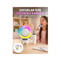 Renkli Işıklı Astronot Mini Bluetooth Speaker Ve Karaoke Mikrofon - Lisinya