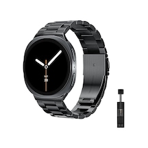 Samsung Galaxy Watch 9 / Watch 8 40mm/44mm Ve Watch 8 Classic 46mm Uyumlu Üç Bakla Paslanmaz Çelik Kordon Boşluksuz No Gap Tasarım, Dolu Metal, Baklası Çıkarılabilir Kayış Çok Renkli