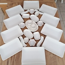 Keramika Takım Kahvaltı 29 Parça 12 Kişilik Mat Krem