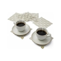6'lı Dantel Kahve Sunumluğu 15x15 Cm Asorti Desenli Türk Kahvesi Seti Çok Renkli