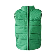 Mnk Baby & Kids Erkek Çocuk Kapüşonsuz Cepli Trend Şişme Yelek M00708 Yeşil - Siyah