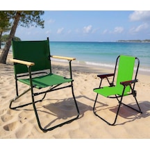 Exent 140 Kg Kapasiteli Katlanır Kamp Sandalyesi Ve 2-6 Yaş Lüx Çocuk Piknik Sandalyesi-yeşil Kırımızı