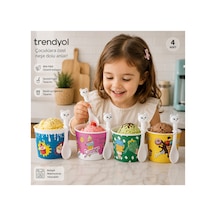 Cupıce 4'lü Dondurma Seti Kabı -ıce Cream Set Çok Renkli - 875714757 Çok Renkli