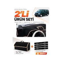 E-biz Mercedes Vıto W638 1996-2003 Uyumlu Torpido Örtüsü + Tay Tüyü Çanta - Siyah-bej - Mb024