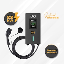 E 365 Ac Mini Tip 4.3 İnç Ekranlı Tek Kablolu Rfıd 22kw Şarj İstasyonu (Bireysel Kullanıcı)