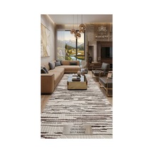 Nesrin Kahve Kaymaz Taban Dekoratif Dokuma Halı Yolluk Çizgili Modern Salon Mutfak Halısı Kahverengi