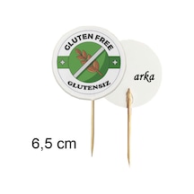 20 Adet Gluten Free Glutensiz Baskılı Bayraklı Kürdan 6,5 Cm