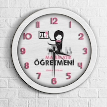 Kişiye Özel Mesleki Matematik Öğretmeni Ahşap Duvar Saati - 1