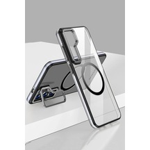 Samsung Galaxy Uyumlu, S24 Crystal Magsafe Kapak - Siyah