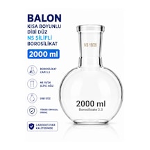 Balon Kısa Boyunlu Dibi Düz Ns Şilifli Borosilikat 2000 Ml