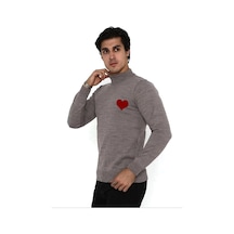 Unisex Yarım Boğazlı Baskılı Dokuma Triko - Vizon Siyah Unisex Yarım Boğazlı Baskılı Dokuma Triko - Vizon Siyah