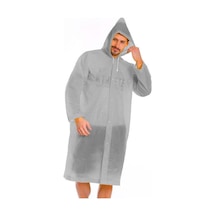 Newdaki Unisex Kadın Ve Erkek Yağmurluk %100 Eva Çıtçıtlı Kapüşonlu Gri