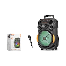 Kımıso Qs4009 Bluetooth Hoparlör Fm Radyo 8 İnç Usb Tf Aux Rgb Mikrofonlu - Siyah