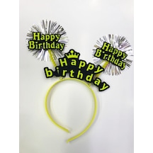 Happy Birthday Neon Renk Doğum Günü Tacı 12 Adet Çocuk