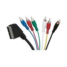Scart To 6x Rca Kablo 1.5 Metre Adet / 1 Adet