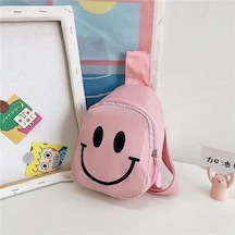 Çocuk Küçük Göğüs Çantası Moda Ve Şık Askılı Çanta Erkek Kız Pembe