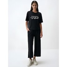 Unisex Answer Baskılı Oversize Tshirt Siyah