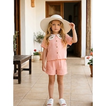 Baby Lory Kids Store Kız Çocuk Dantel Yaka Detaylı Takım AÇIK PEMBE