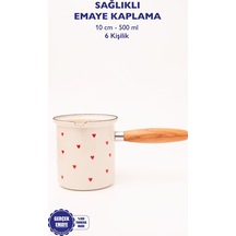 Cupid Emaye Ahşap Saplı Cezve 500ml-6 Kişilik