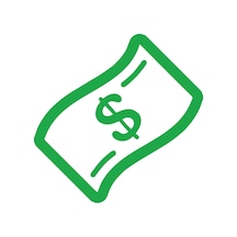 Dolar Banknot Araba Sticker 17x17 Cm Yeşil