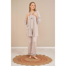 Baha 4524 Yarım Kol 3'lü Pijama Takım 001