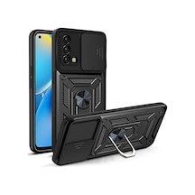 Oppo A74 4G Kilif Sert Silikon Tank Aramid Sürgülü Vega Yüzüklü 563451321