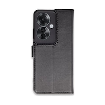 Oppo Reno 11f Uyumlu Kılıf Trend S Plus Kapaklı Kılıf - Siyah
