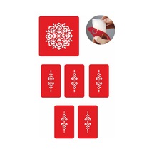 Enhavalı Mandala Geçici Dövme Kına Şablonu 5'li