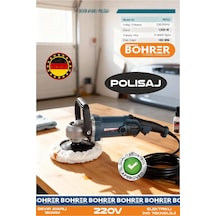 Böhrer Ba011225 180mm 6 Kademe Devir Ayarlı 1300w 3000rpm Oto Pasta Cila Polisaj Makinesi